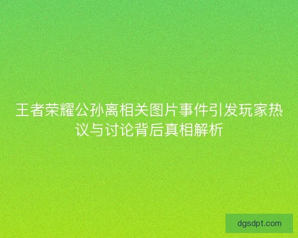 王者荣耀公孙离相关图片事件引发玩家热议与讨论背后真相解析